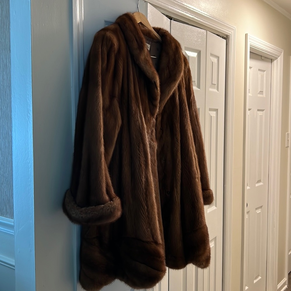 This mink coat is stunning and will certainly keep you warm.